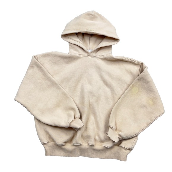Aritzia Tops - Aritzia Sweat Fleece Hoodie Womens Size 1 Tan Cozy Fleece Mega Fit STAINS